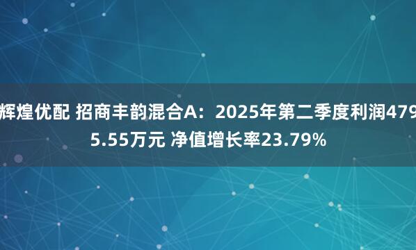 辉煌优配 招商丰韵混合A：2025年第二季度利润4795.55万元 净值增长率23.79%